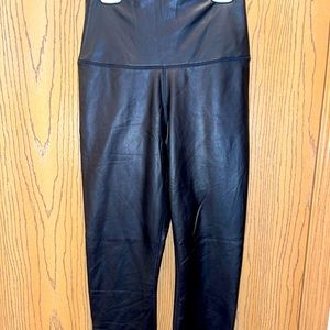 Faux black leather leggings size small